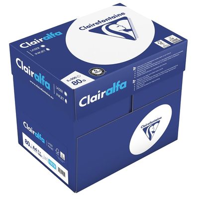 0400001979051-Clairefontaine CLAIRALFA - Papier ultra blanc - A4 (210 x 297 mm) - 80 g/m² - 2500 feuilles (carton de--0