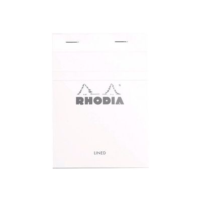 3037920132013-Rhodia Basics - Bloc notes N°13 - 10 x 15 cm - 160 pages - petits carreaux - 80g - blanc-Avant-0