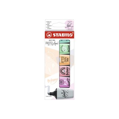 4006381577007-STABILO BOSS MINI Pastellove - Pack de 6 mini surligneurs - couleurs assorties-Avant-3
