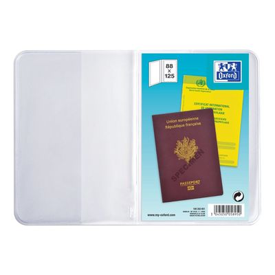 3045051813411-Etui pour passeport Oxford - 2 volets - PVC 20/100e - incolore-Avant-0