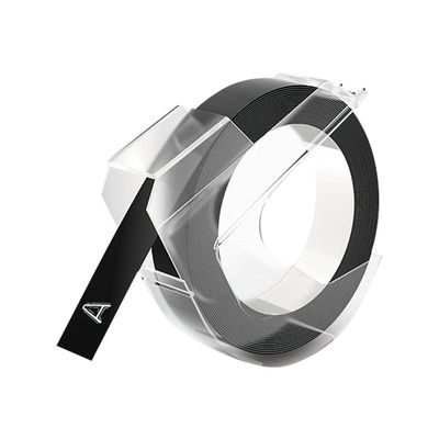 3501170898130-Dymo - Ruban d'étiquettes auto-adhésives 3D - 1 rouleau (9 mm x 3 m) - fond noir-Angle droit-1