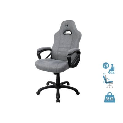 850009447265-Fauteuil de bureau ENZO - accoudoirs fixes - appuie-tête intégré - gris clair--0