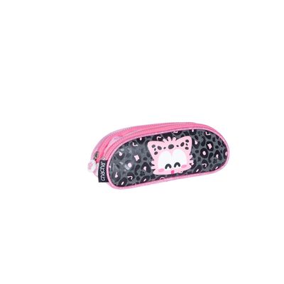 3661507628295-Trousse haricot CHACHA Leo - 2 compartiments - rose - Kid'Abord--0