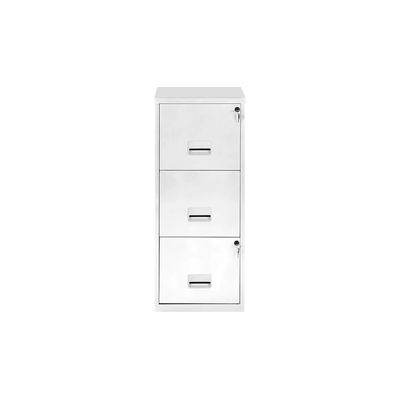 3219090950745-Classeur 3 tiroirs pour dossiers suspendus - 95,7 x 40 x 40 cm - blanc--0
