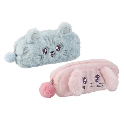 3135258903074-Trousse rectangulaire Cuddle - 1 compartiment - 2 modèles disponibles :  chat ou lapin - Viquel--0