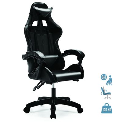 3662313014760-Fauteuil gamer sport TX - accoudoirs fixes - appui-tête intégré - noir--0