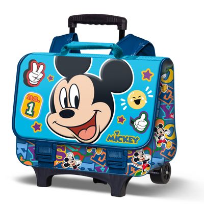 8445118049275-Mickey Mouse Blissy - Cartable avec chariot amovible 38 cm - 1 compartiment - Karactermania--0