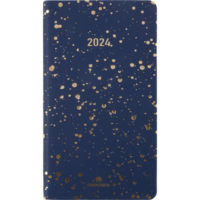 3664447156101-Agenda de poche Céleste - 1 semaine sur 2 pages - 9,5 x 17 cm - bleu marine/or - Oberthur--0