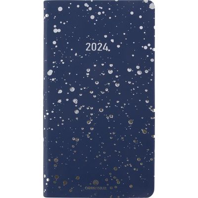 3664447160368-Agenda de poche Céleste - 1 semaine sur 2 pages - 9,5 x 17 cm - marine/argent - Oberthur--0