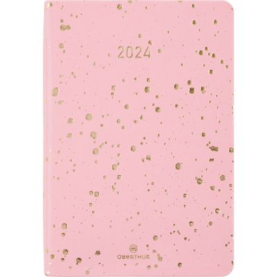 3664447156132-Agenda Céleste - 1 semaine sur 2 pages - 10 x 15 cm - rose/or - Oberthur--0