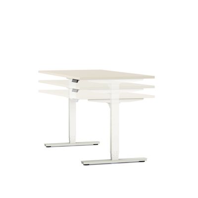 3617350004151-Table de réunion assis/debout AXEL - réglage électrique - L200 x P100 cm - plateau blanc - pieds noi--1