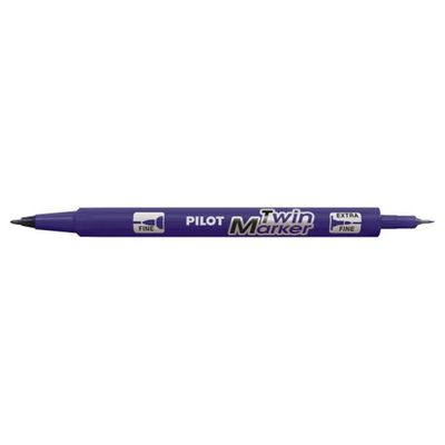 4902505169663-Pilot TWIN MARKER - Marqueur permanent - double pointe fine / extra fine - violet--0