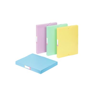 3135252081150-Viquel Rainbow Pastel - 1 Boîte de classement - DOS 30 mm - A4 - couleurs disponible :bleu, jaune, ver--0