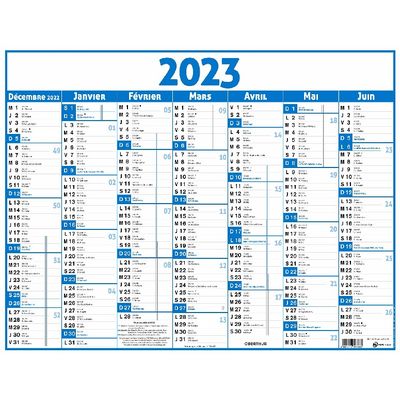 3664447135892-Oberthur Classique - Calendrier 7 mois par face - 21 x 26,5 cm - bleu-P_405120432_1-0