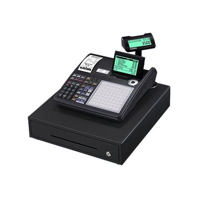 4971850511427-Casio SE-C3500 - Caisse enregistreuse - 7000 PLU - Tiroir : 8 pièces et 4 billets - noir - -Angle droit-0
