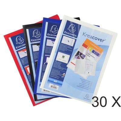 3130631435005-Exacompta Kreacover - 30 Chemises de présentation personnalisables - A4 - couleurs assorties--0
