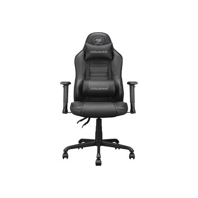 4710483775178-Fauteuil gamer FUSION S Black - accoudoirs réglables - appui-tête intégré - noir-Avant-1