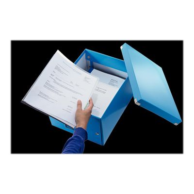 4002432398119-Leitz Click & Store - Boîte de rangement A4 - bleu métallisé-Angle droit-4