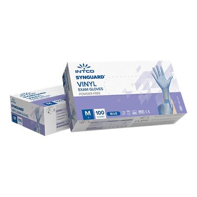 6973069772048-Intco Synguard - Boîte de 100 gants en vinyle - non poudré - jetables - taille XL-Angle gauche-0