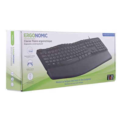 3303170110508-T'nB - clavier filaire ergonomique - Azerty - noir-Angle gauche-11