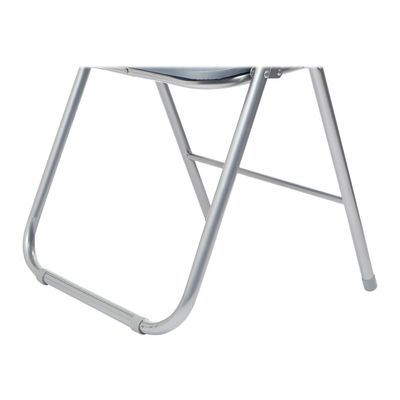 3760185028943-Chaise pliante JUNY - assise et dossier recouverts de PVC - Gris-Gros plan-4