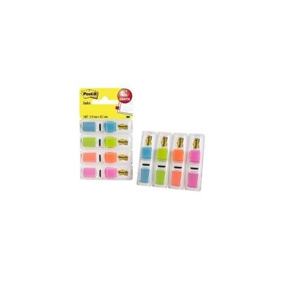 3134375444910-Post-it - Marques-pages pour index avec dévidoir - 11.9 x 43.2 mm - rectangulaire - 140 feuilles (4 x 35) - bleu, vert, ora--0