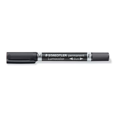 4007817348031-STAEDTLER Lumocolor duo - Marqueur permanent - double pointe fine et moyenne - noir--0