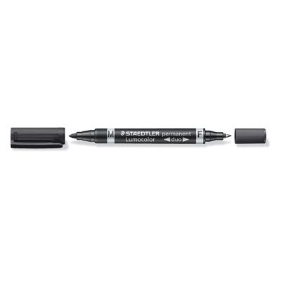 4007817348031-STAEDTLER Lumocolor duo - Marqueur permanent - double pointe fine et moyenne - noir--1