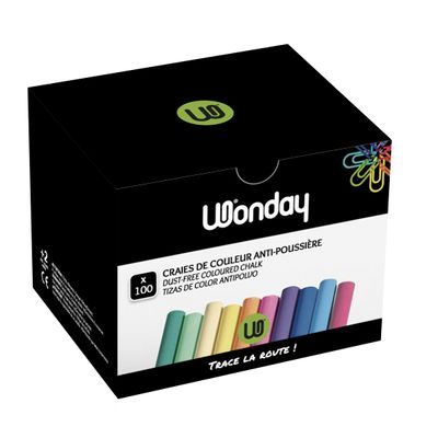 3701254703330-Wonday - 100 Craies couleurs assorties - anti poussière--0