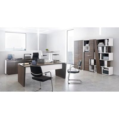 3483600598066-Option porte pleine haute pour bibliothèque XENON - L33 x H112 x P2 - Merisier italien--1