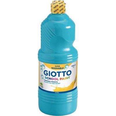 8000825977152-Giotto School - Gouache ultra lavable - cyan - bouteille d'1 L--0