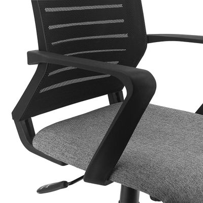 3397704690161-Fauteuil de bureau MOLITOR - accoudoirs fixes - appui-tête réglable - noir et gris--5