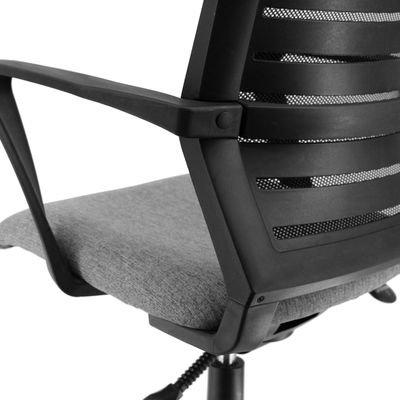 3397704690161-Fauteuil de bureau MOLITOR - accoudoirs fixes - appui-tête réglable - noir et gris--6