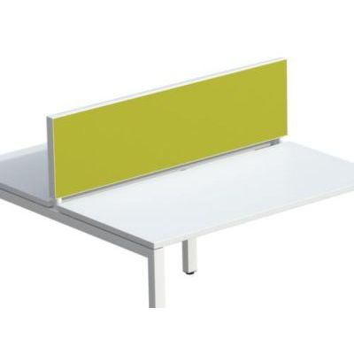 3660141254631-Ecran de séparation cadre aluminium H33 x L160 cm - cadre aluminium blanc - toile vert--0