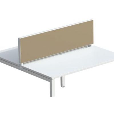 3660141254709-Ecran de séparation cadre aluminium H33 x L120 cm - cadre aluminium blanc - toile sable--0