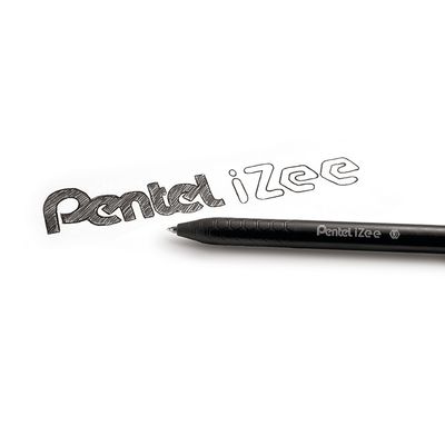 3474372223041-Pentel iZee - Pack de 4 stylos à bille rétractables - 1 mm - moyen - noir, bleu, rouge et vert--1