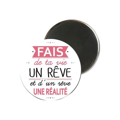 3700572716794-Kiub Typography - Magnet rond en verre - Rêve-Avant-0