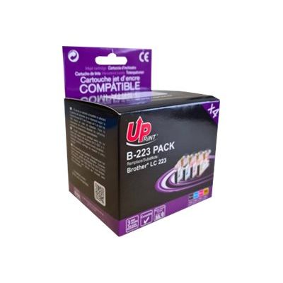 3584770723484-Cartouche compatible Brother LC223 - pack de 4 - noir, cyan, magenta, jaune - Uprint-Angle gauche-0