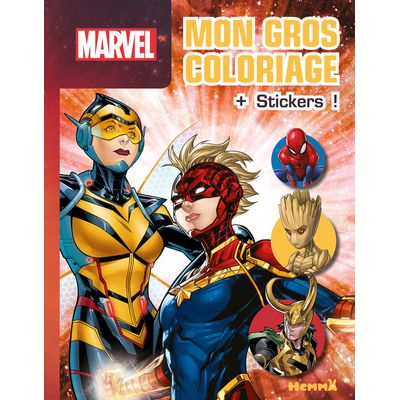 9782508054631-Marvel - Mon gros coloriage + stickers ! (Captain Marvel et La Guêpe)--0
