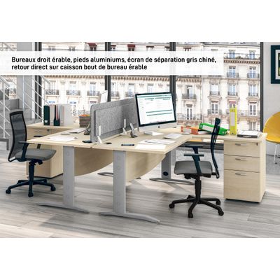 2012348123172-Bureau droit IDRA - L120 cm - Pieds anthracite - plateau imitation Erable--1