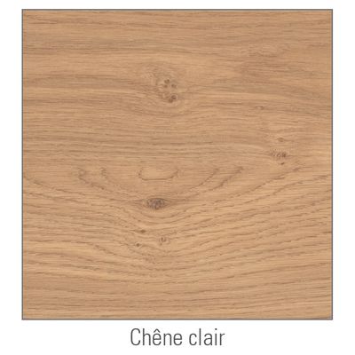 3253310150881-Bureau droit IDRA - Vague à gauche - L140 cm - Pieds blancs - plateau imitation Chêne--3