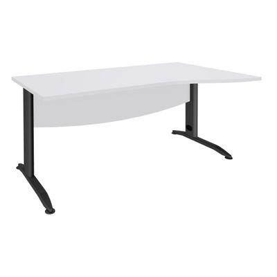 3253310150553-Bureau droit IDRA - Vague à droite - L140 cm - Pieds anthracite - plateau Blanc--0