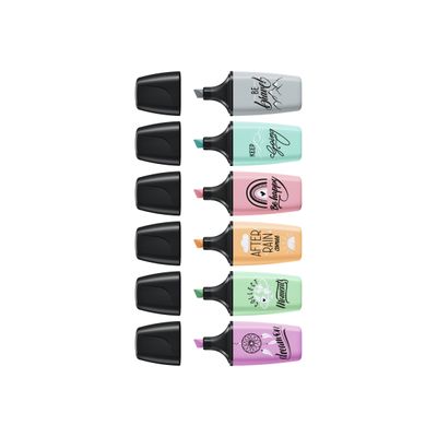 4006381577007-STABILO BOSS MINI Pastellove - Pack de 6 mini surligneurs - couleurs assorties-Avant-0