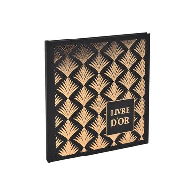 3130630009511-Exacompta Palmyre - Livre d'or 21 x 19 cm - 140 pages - noir-Angle gauche-4