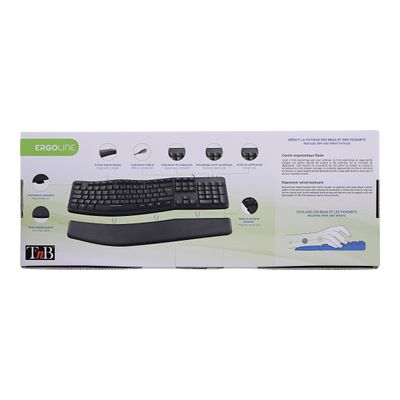 3303170110508-T'nB - clavier filaire ergonomique - Azerty - noir-Arrière-12