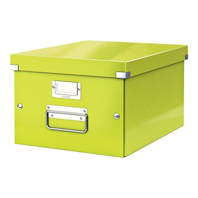 4002432398133-Leitz Click & Store - Boîte de rangement- A4 - vert métallisé-Angle droit-1