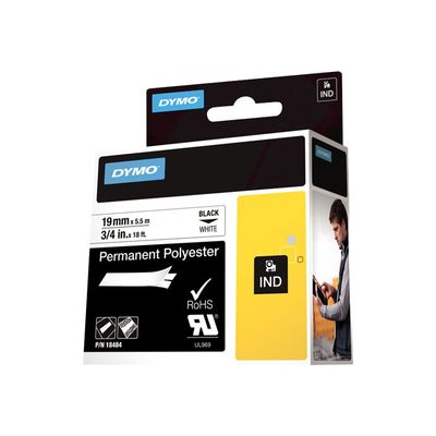 0071701184849-Dymo - Ruban d'étiquettes polyester auto-adhésives - (19 mm x 3,5 m) - fond blanc écritur-Angle droit-3