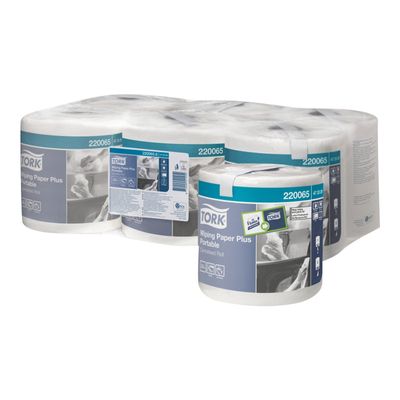 2012349943588-Tork Plus Portable M2 - Rouleau d'essuie-tout - 400 feuilles - pack de 6-Angle droit-0