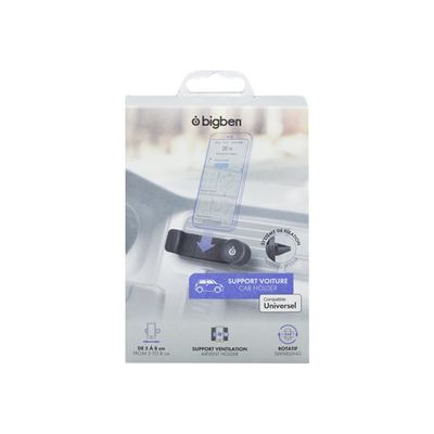 3571211312451-Bigben - support de voiture pour smartphone avec fixation sur grille aération - rotatif-Avant-3
