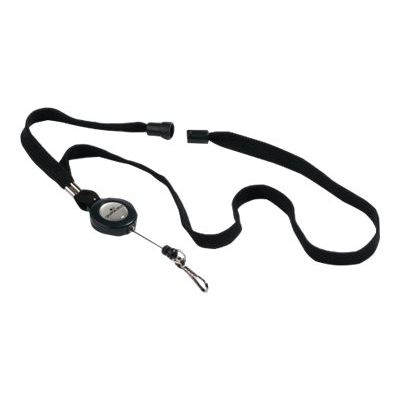 4005546731438-Durable - Lacet pour badge avec enrouleur 80 cm - noir-Angle gauche-0